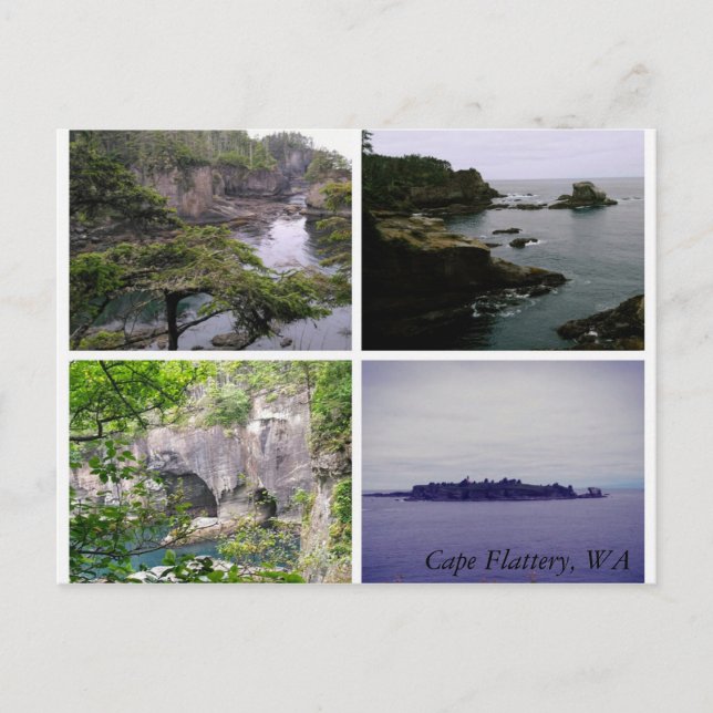 Tarjeta postal de collage horizontal de Cape Flatt (Anverso)