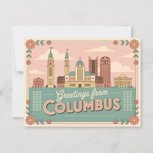 Tarjeta postal de Colón de Vintage   Saludos desde