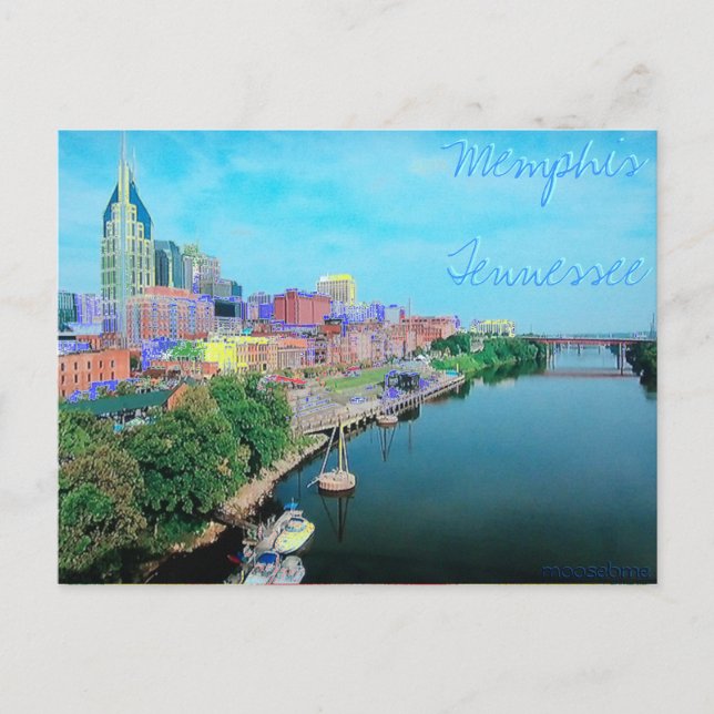 Tarjeta postal de color Memphis Tennessee (Anverso)