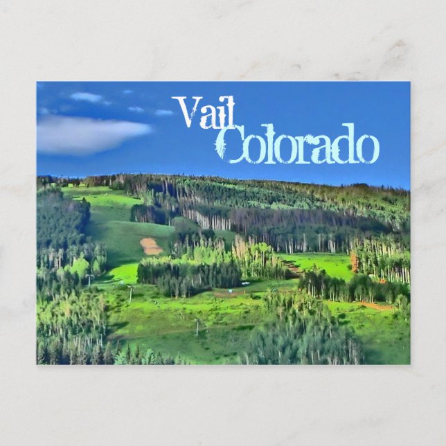 Tarjeta postal de color Vail Colorado (Anverso)
