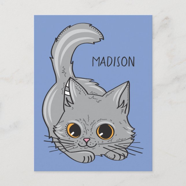 Tarjeta postal de color y nombre personalizado de  (Anverso)