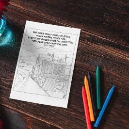 Tarjeta postal de coloración de la Escritura del T