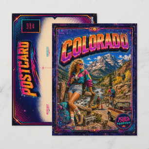 Tarjeta postal de Colorado de los 80 retro