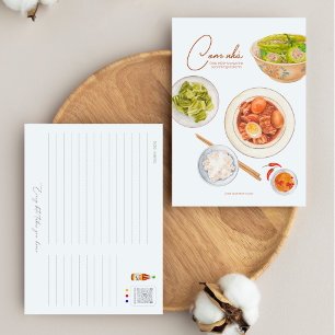 Tarjeta postal de comida casera vietnamita