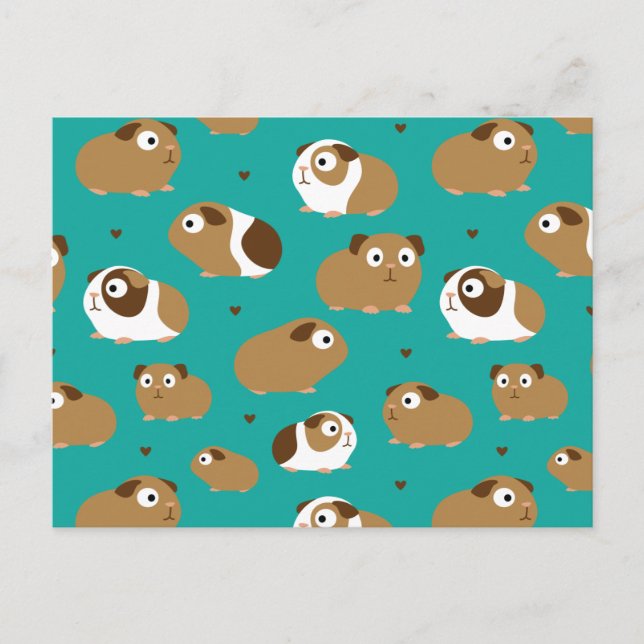Tarjeta postal de conejillos de indias lindos (Anverso)
