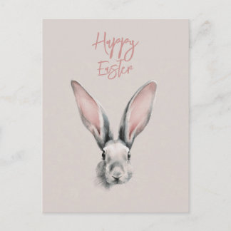 Tarjeta postal de conejo de Pascua lindo en estilo