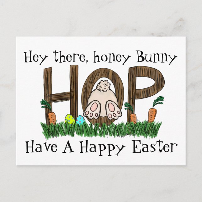 Tarjeta Postal de Conejo Honey Bunny (Anverso)