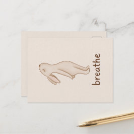 Tarjeta postal de conejo para respirar