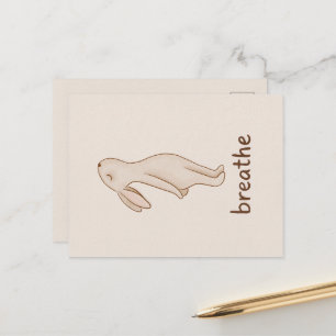 Tarjeta postal de conejo para respirar