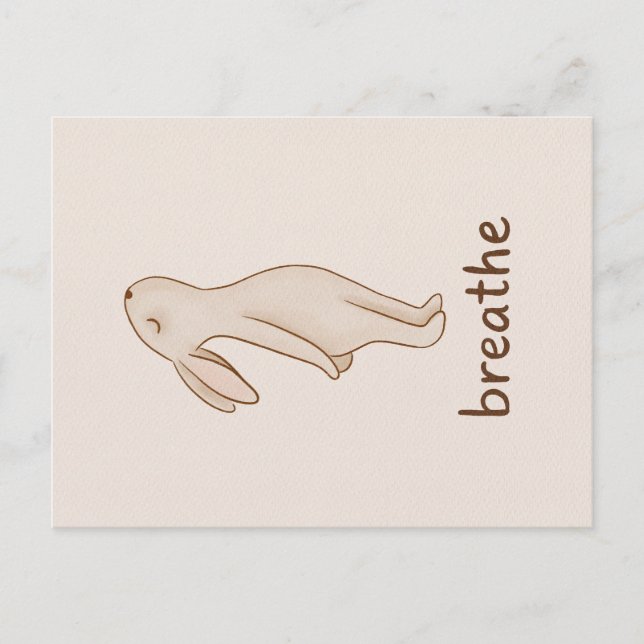 Tarjeta postal de conejo para respirar (Anverso)