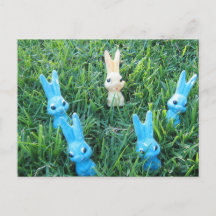 Tarjeta postal de conejos de Pascua