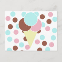 Tarjeta postal de cono de helado lindo personaliza