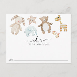 Tarjeta postal de consejos de Baby Shower y pregun