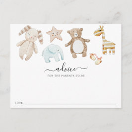 Tarjeta postal de consejos de Baby Shower y pregun