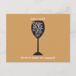 Tarjeta postal de copa de vino GUARDA LA FECHA de