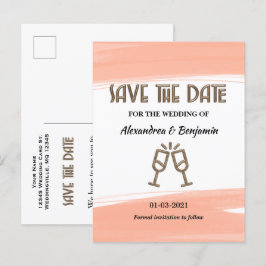 Tarjeta Postal de Coral con Acuarela para Guardar 