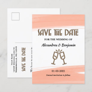 Tarjeta postal de coral de acuarela moderna para g