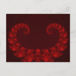 Tarjeta postal de corazón rojo intenso