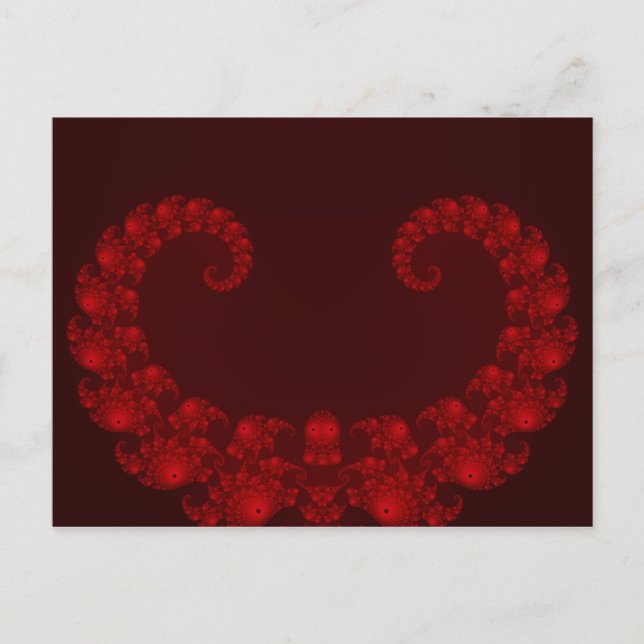 Tarjeta postal de corazón rojo intenso (Anverso)