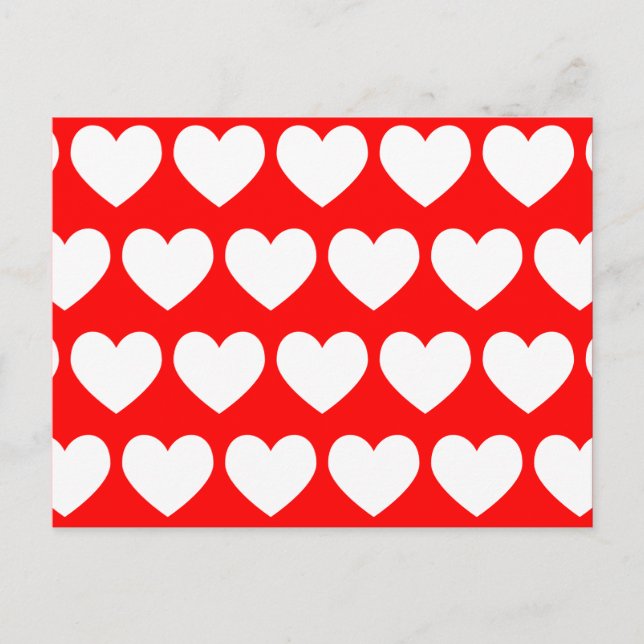 Tarjeta postal de corazones blancos (Anverso)