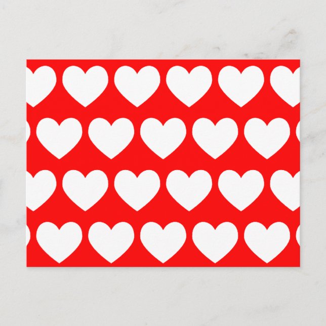 Tarjeta postal de corazones blancos (Anverso)