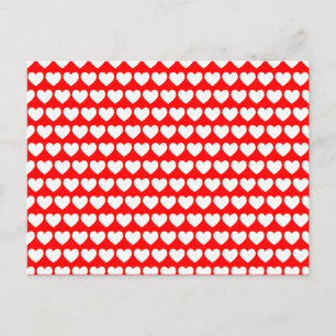 Tarjeta postal de corazones blancos