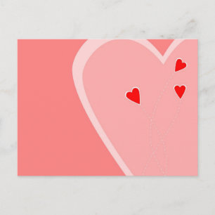 Tarjeta Postal de Corazones Rojos