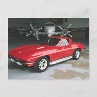 Tarjeta postal de Corvette de Chevrolet Rojo