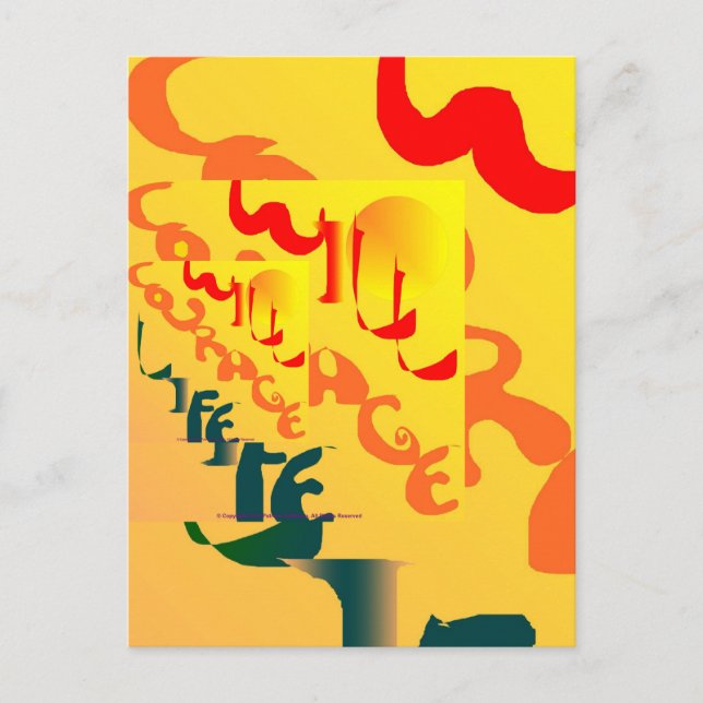 Tarjeta postal de Courage Graffiti (Anverso)