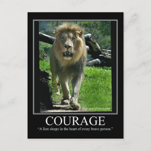 Tarjeta postal de COURAGE - León (motivacional)