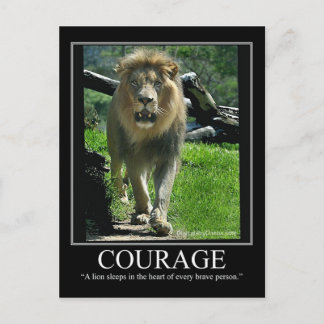 Tarjeta postal de COURAGE - León (motivacional)