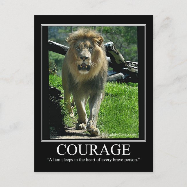 Tarjeta postal de COURAGE - León (motivacional) (Anverso)