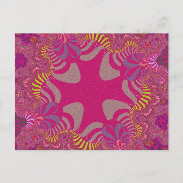 Tarjeta postal de cruz de arcoíris rosa personaliz (Anverso)