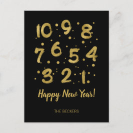 Tarjeta postal de cuenta atrás de Año Nuevo con lá