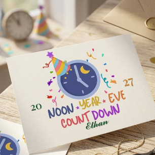 Tarjeta postal de cuenta regresiva de Nochevieja p