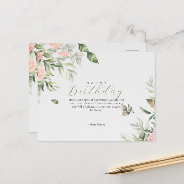 Tarjeta postal de cumpleaños (Anverso/Reverso In Situ)