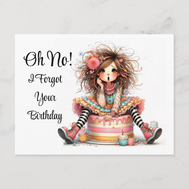 Tarjeta Postal de Cumpleaños Atrasado (Anverso)