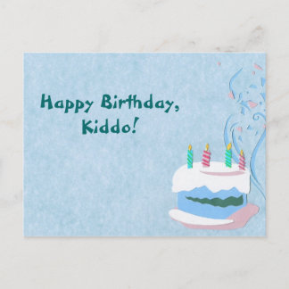 Tarjeta postal de cumpleaños azul