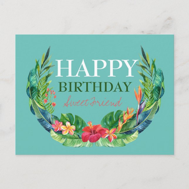 Tarjeta postal de cumpleaños bíblica linda (Anverso)