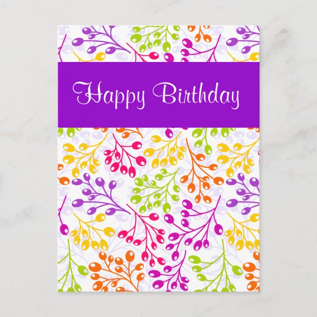 Tarjeta postal de cumpleaños con frutas otoñales c (Anverso)