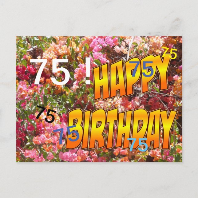 Tarjeta postal de cumpleaños con plantilla de edad (Anverso)