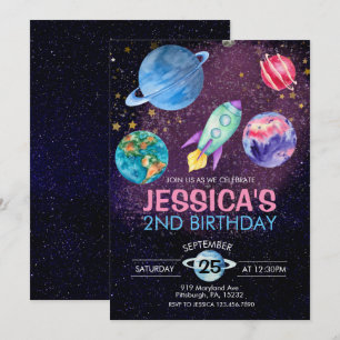 Tarjeta postal de cumpleaños de astronauta para fi