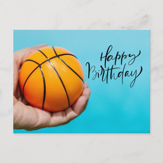 Tarjeta postal de cumpleaños de Baloncesto (Anverso)