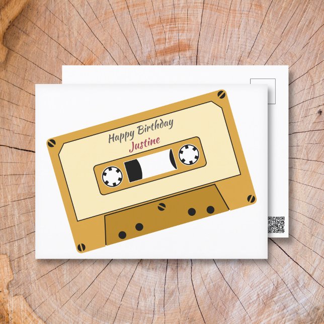 Tarjeta postal de cumpleaños de cinta de cassette (Cassette Tape Birthday Postcard)