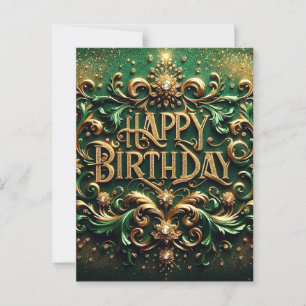 Tarjeta postal de cumpleaños de diseño lujoso