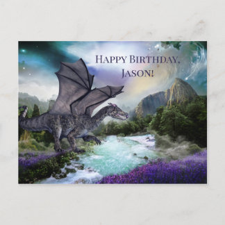 Tarjeta postal de cumpleaños de Dragon Fantasy Chi