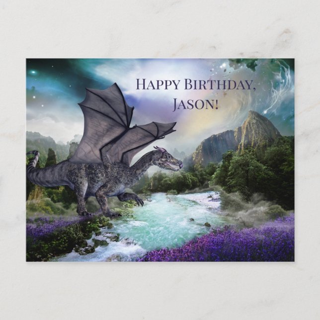 Tarjeta postal de cumpleaños de Dragon Fantasy Chi (Anverso)
