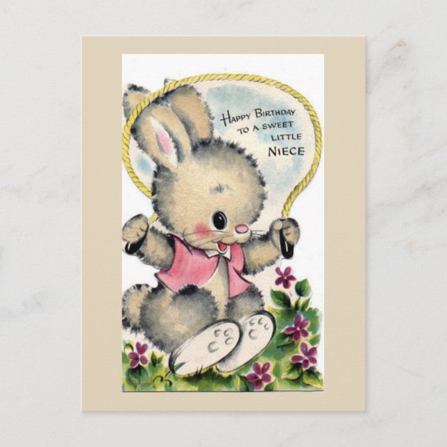 Tarjeta postal de cumpleaños de época (Anverso)