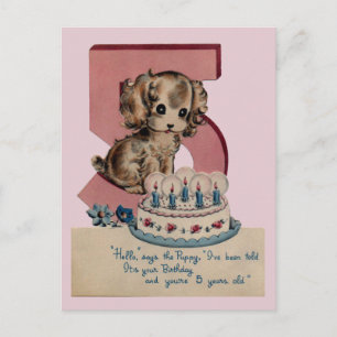 Tarjeta postal de cumpleaños de época