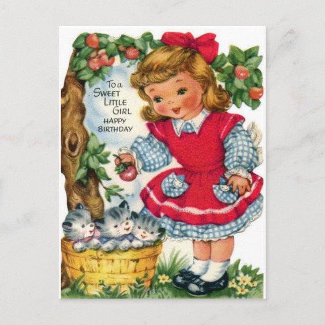 Tarjeta postal de cumpleaños de época (Anverso)